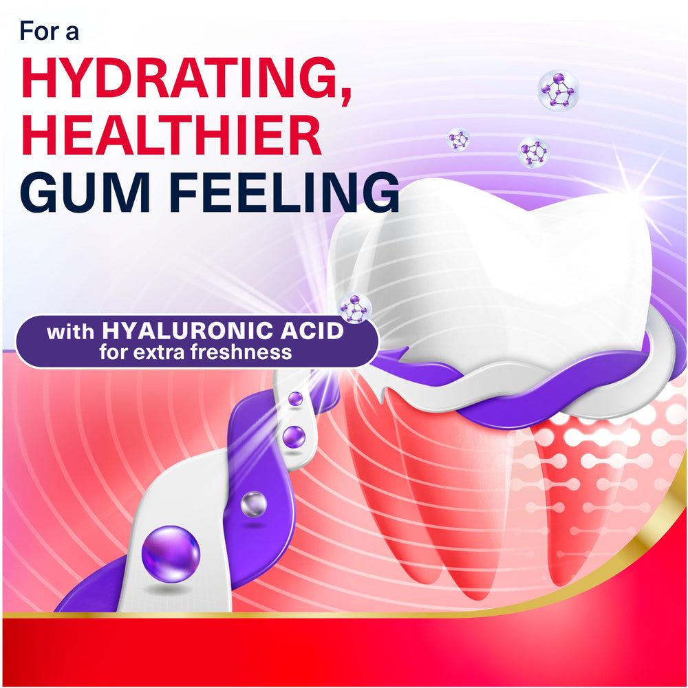 Parodontax ICY Mint mouthwash label closeup highlights alcohol-free formula.