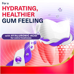 Parodontax ICY Mint mouthwash label closeup highlights alcohol-free formula.
