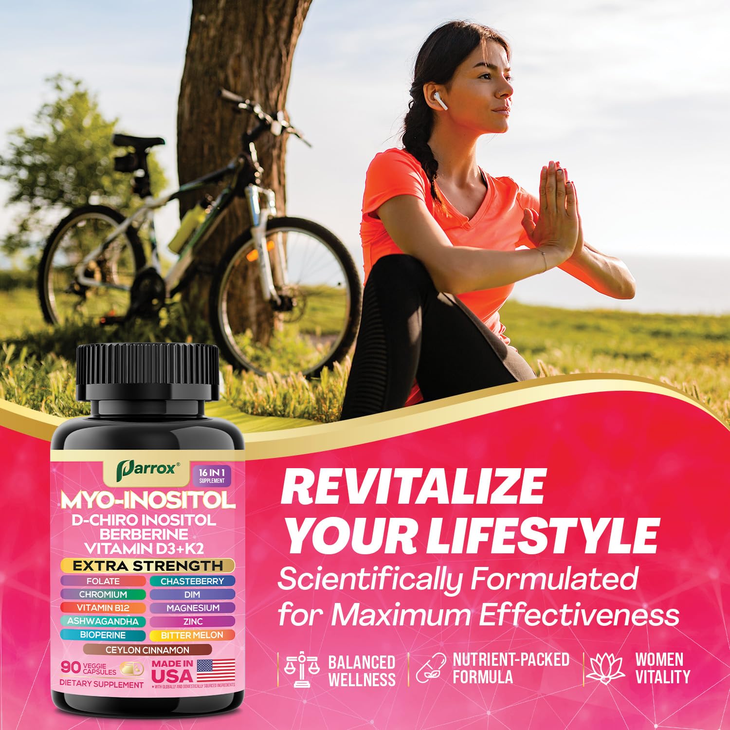 Parrox Ashwagandha herbal adaptogens capsules for calm energy