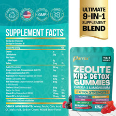 Parrox Zeolite Kids Gummies front bottle, easy daily dose for school days and travel.