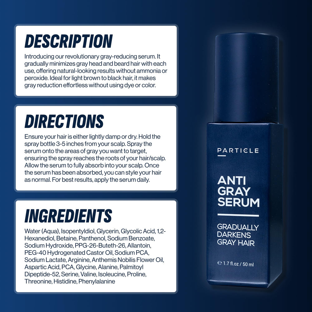 Particle Anti-Gray Serum is peroxide- and ammonia-free for gentle daily care