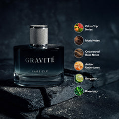 Particle Gravité bottle top, ready for day wear and easy application.