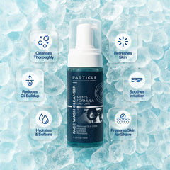 Close-up of Particle Face Wash foam forming a rich lather.