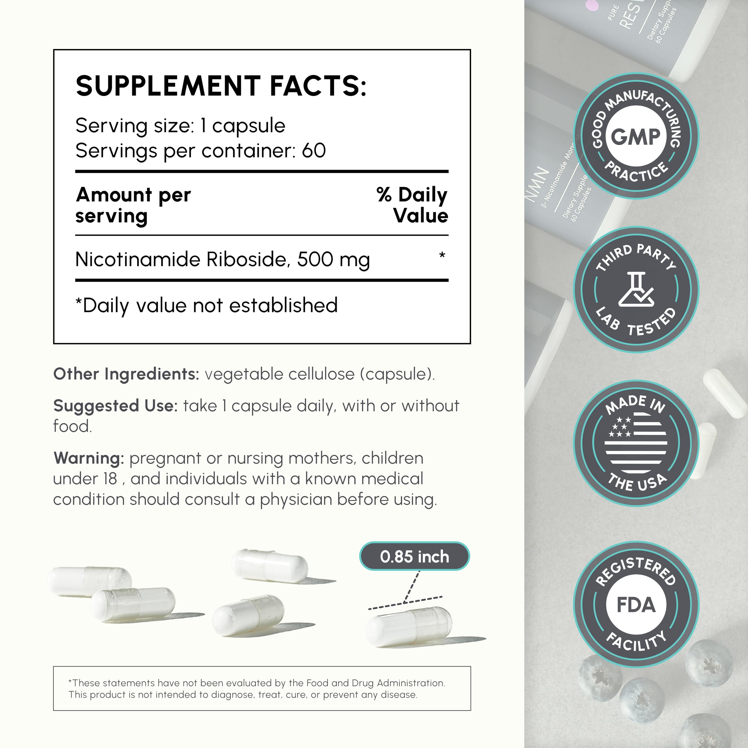 partiQlar NR packaging box highlighting the formula.