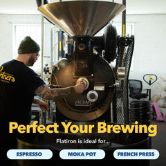PARTNERS COFFEE ROASTERS Flatiron Blend cappuccino-glass showcases creamy milk balance and praline sweetness.