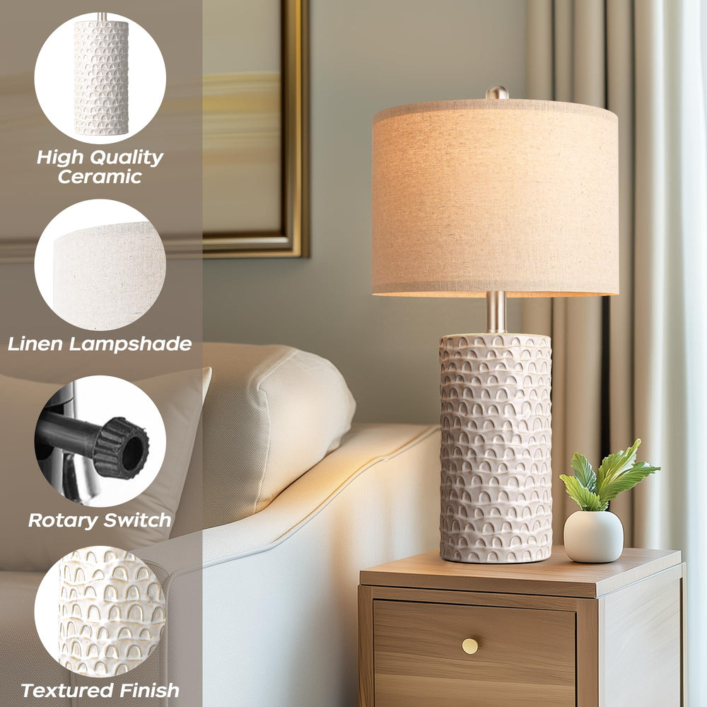 PARTPHONER farmhouse-style lamps add warmth to bedrooms