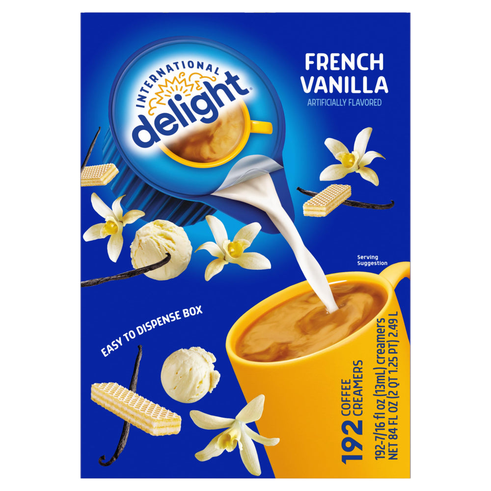 Party coffee setup with French Vanilla creamer for guests.