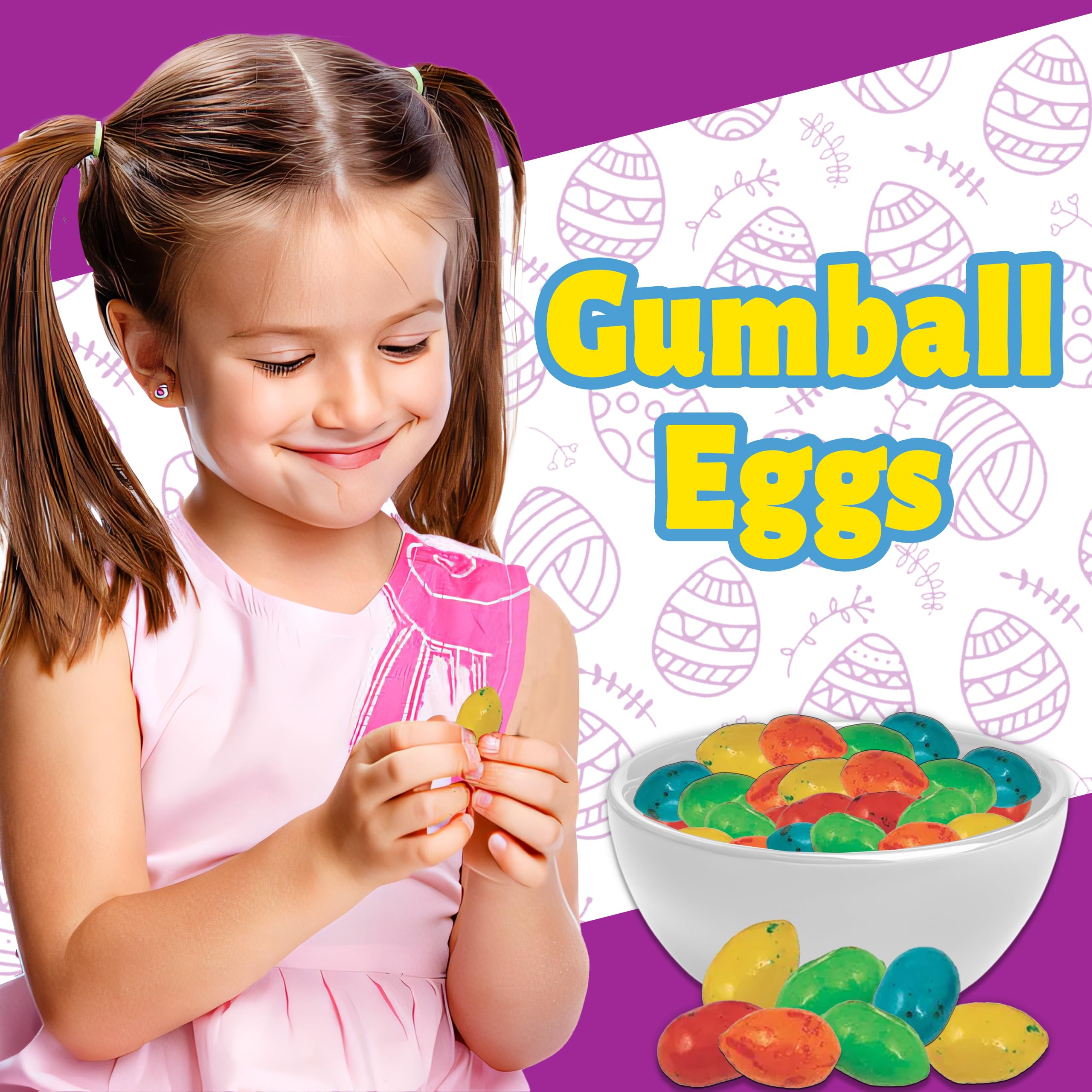 Partypom bubble gum eggs fit easily in goodie bags and prize bins.