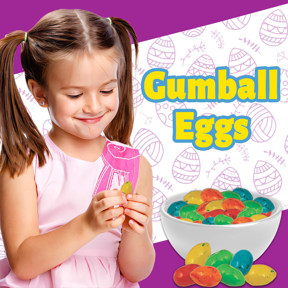 Partypom bubble gum eggs fit easily in goodie bags and prize bins.