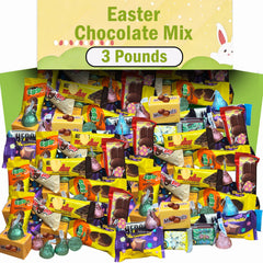 Partypom Easter chocolate candy mix display, ideal for Easter baskets and egg hunts