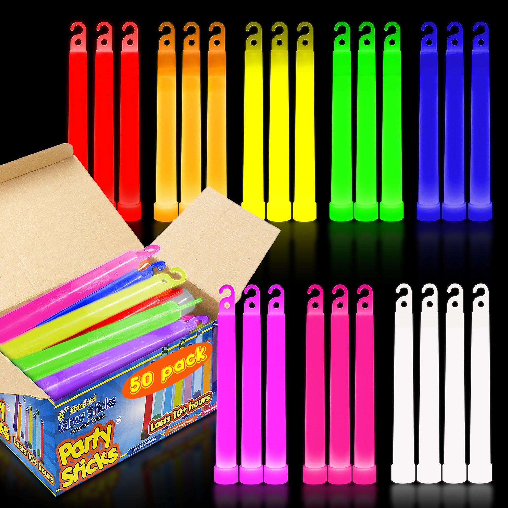 PartySticks glow sticks in assorted colors for vibrant party lighting