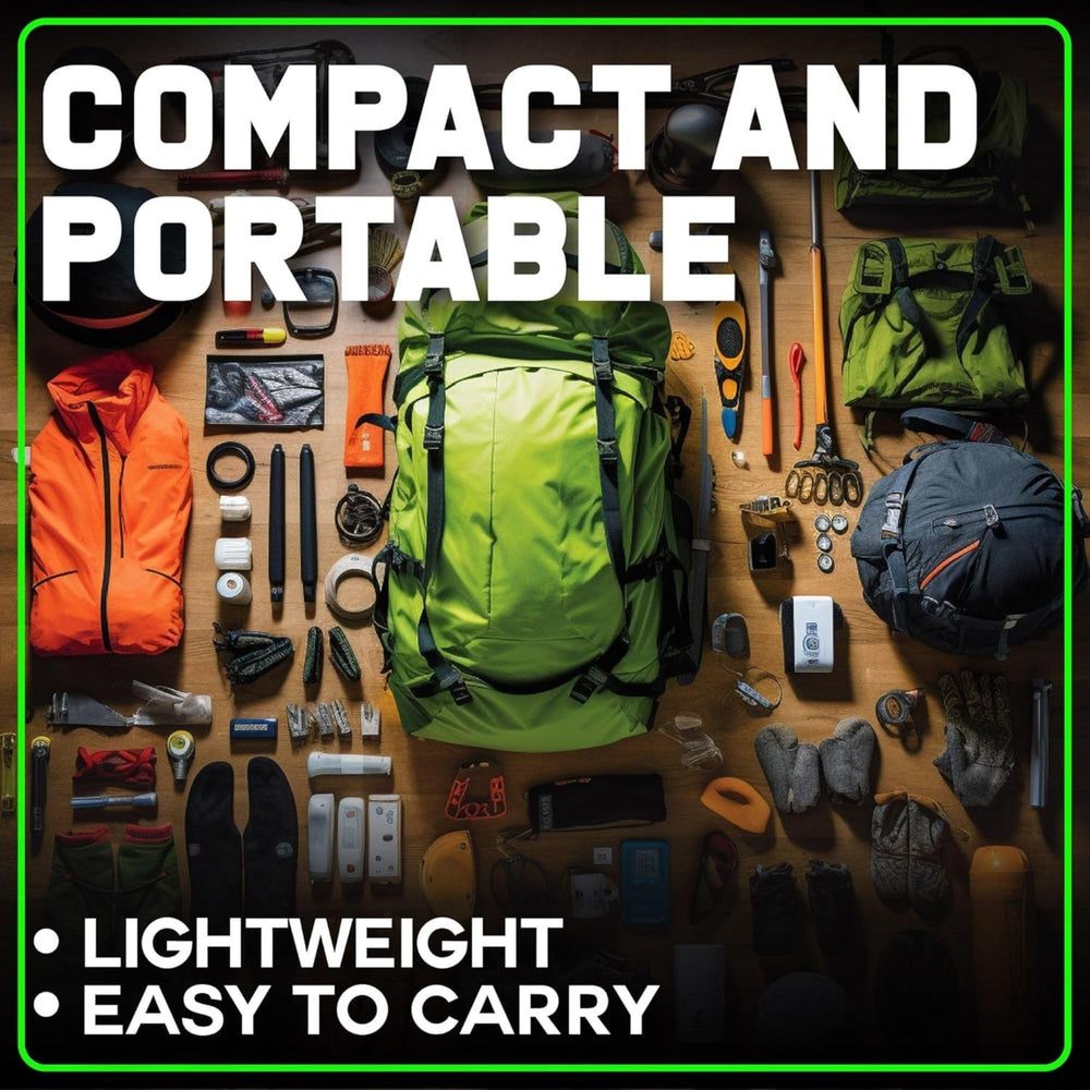 Camping, fishing, and hunting gear featuring PartySticks glow sticks.