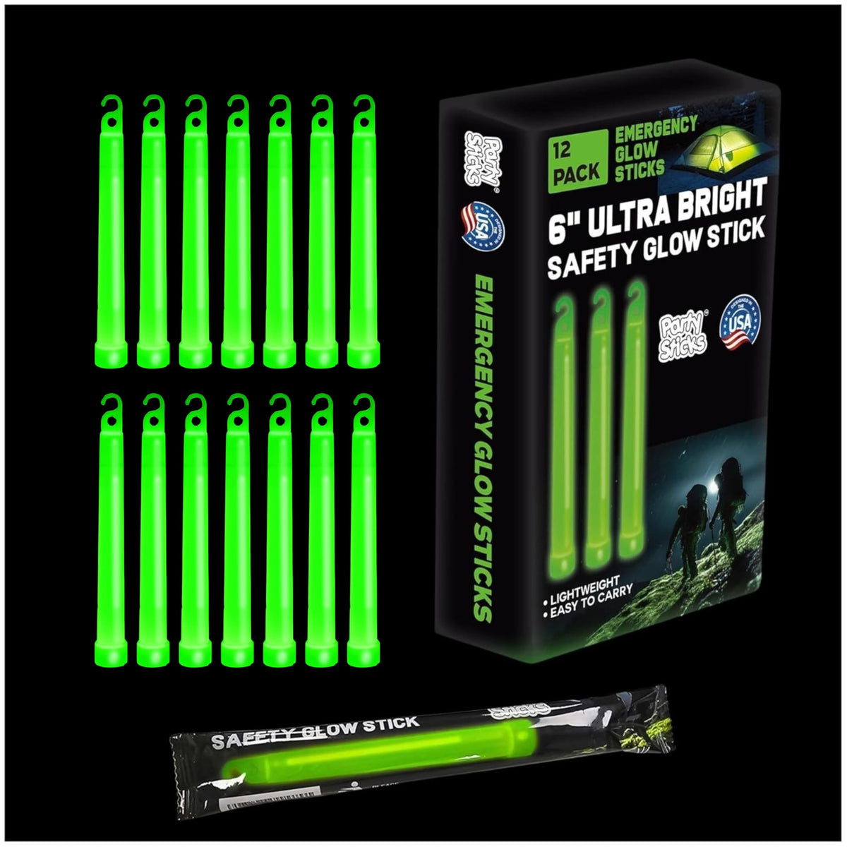 PartySticks emergency glow sticks for quick visibility during outages.