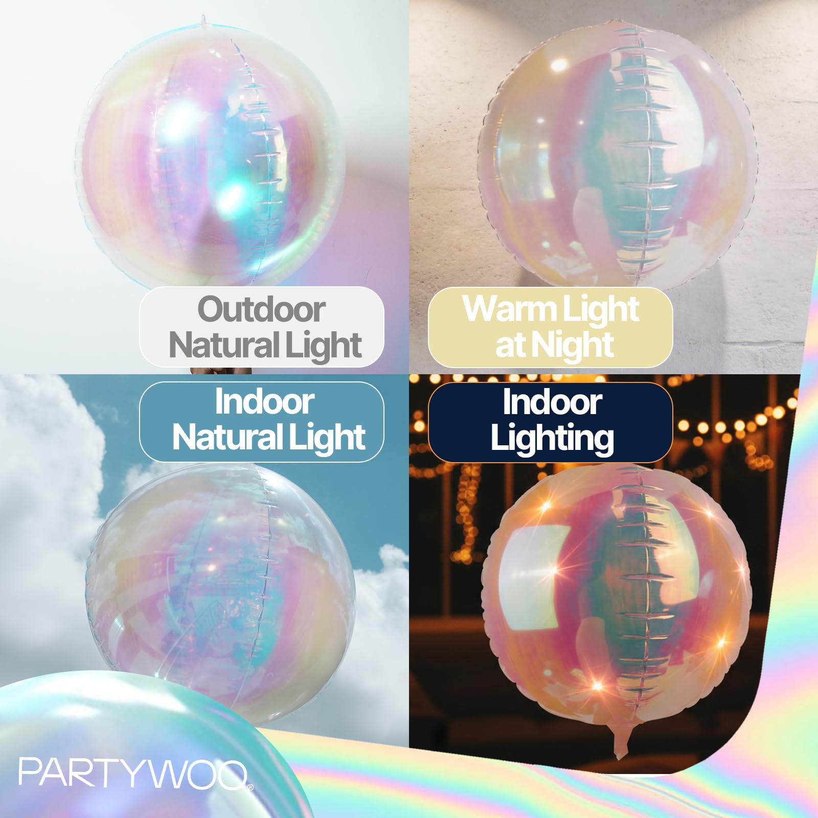 PartyWoo 4D mirror ball balloon for eye-catching ceiling backdrop