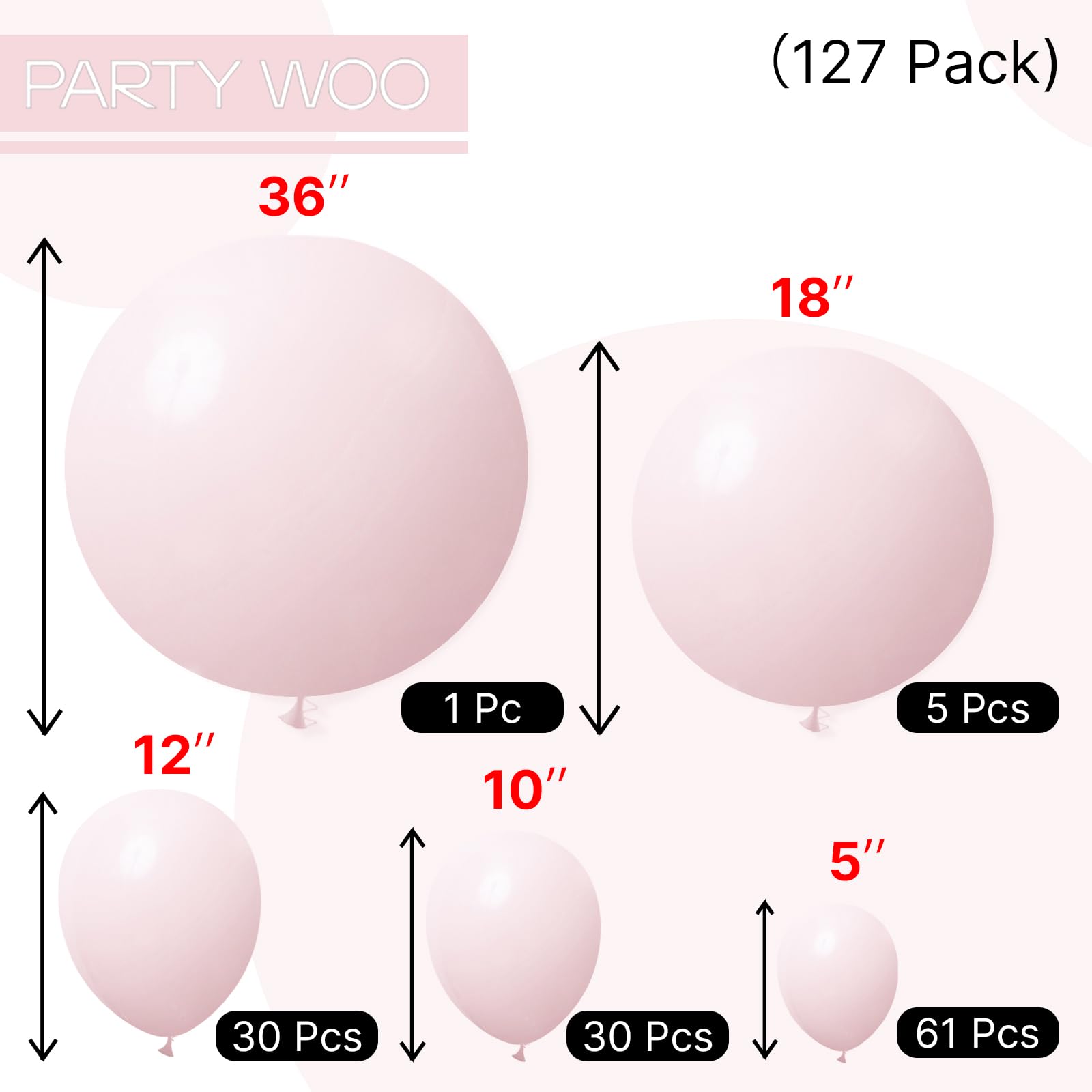 PartyWoo arch kit for quick, elegant pale pink decor.