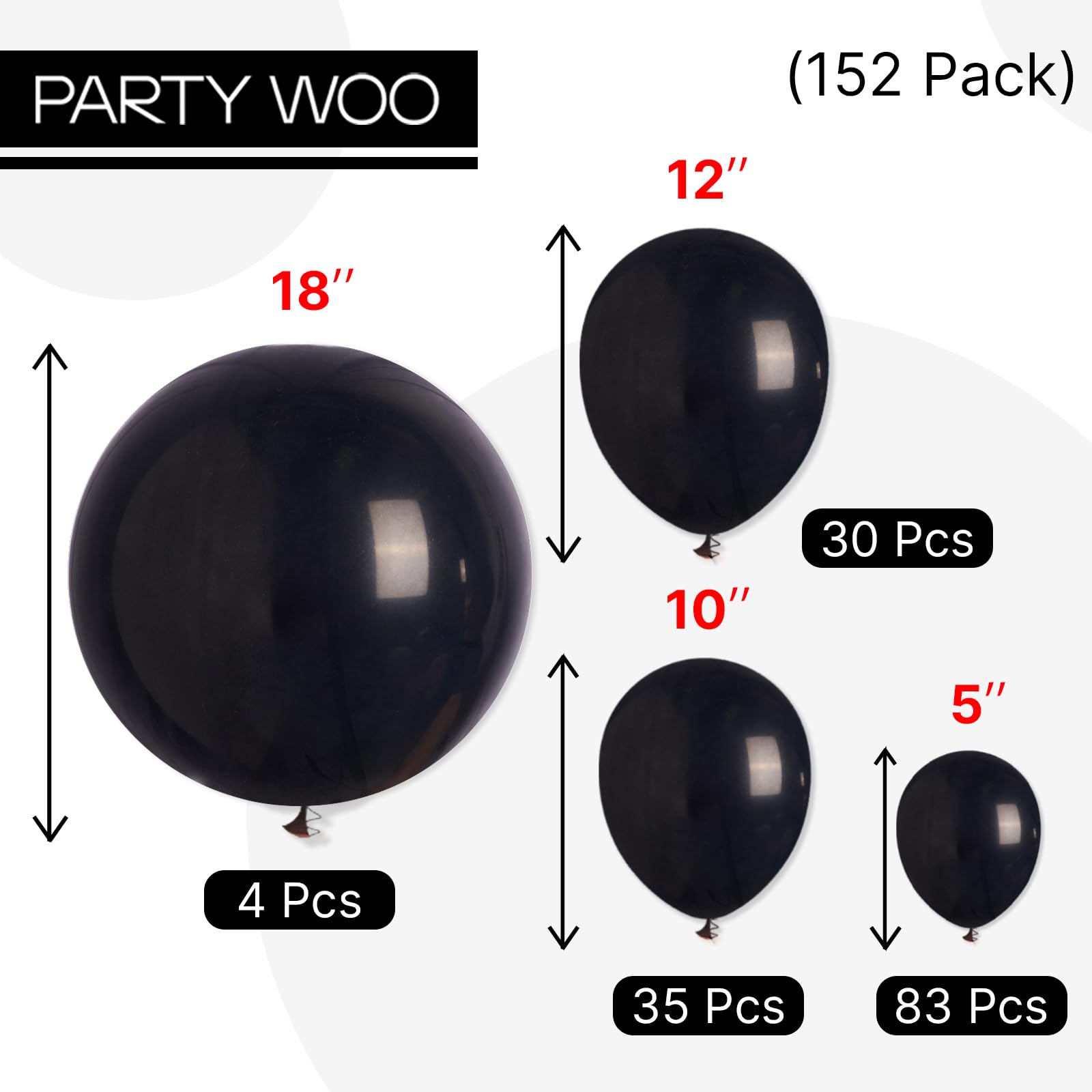 PartyWoo baby shower decoration balloons add a sleek, modern touch to celebrations.