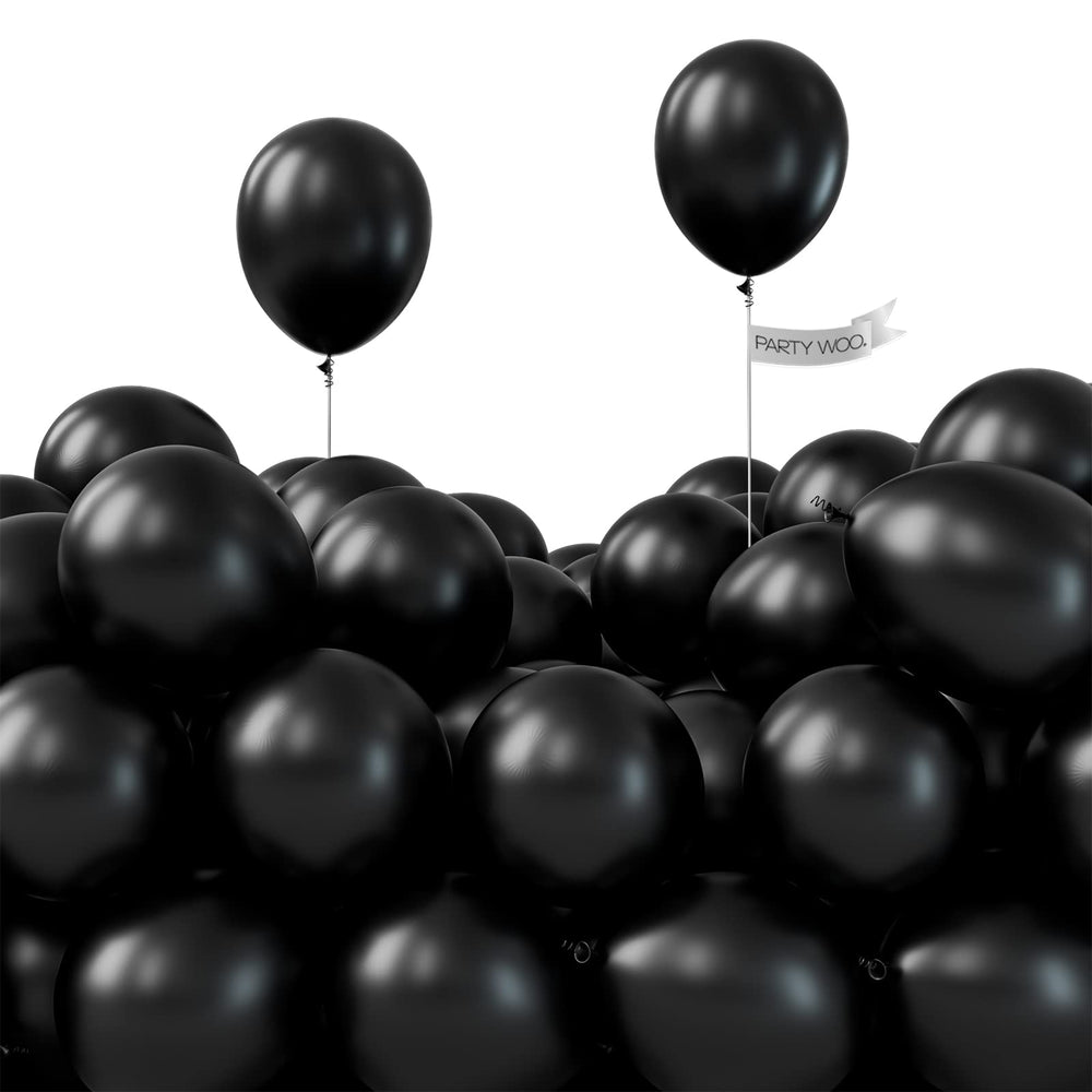 PartyWoo black matte balloons pack for decorations and arches.