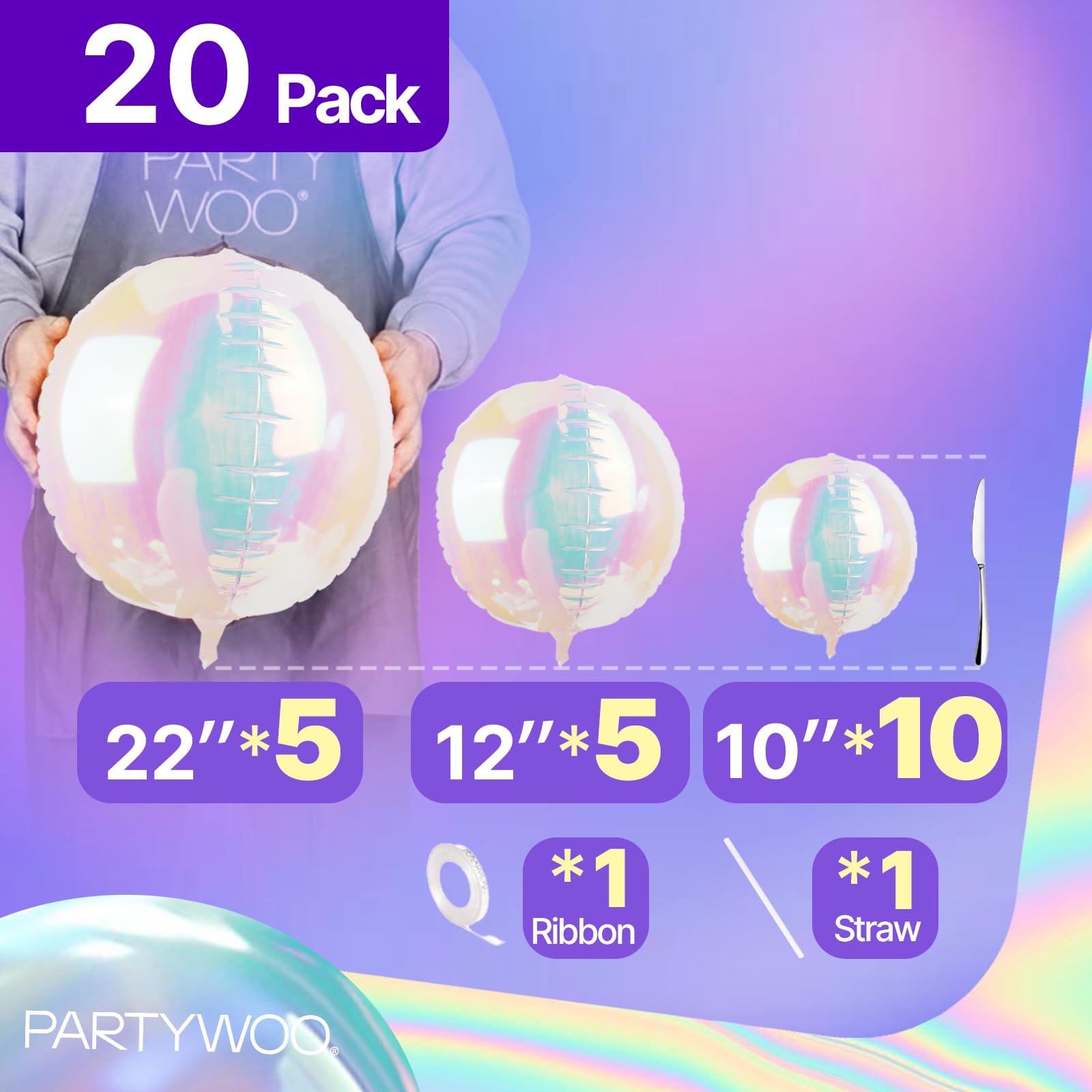 PartyWoo bright Mylar balloons enhance color and longevity