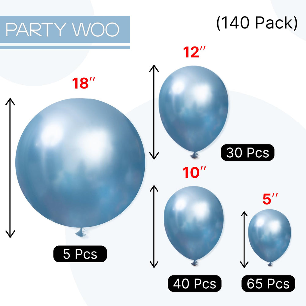PartyWoo graduation and baby shower decor with blue balloons for cohesive theme