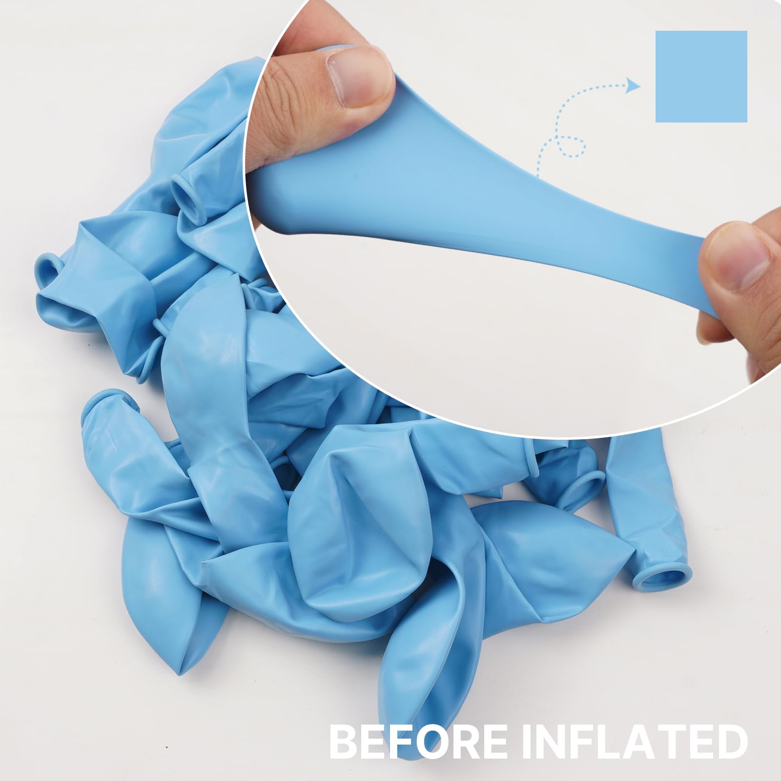 PartyWoo light blue 12-inch balloons packed for easy garland decoration.