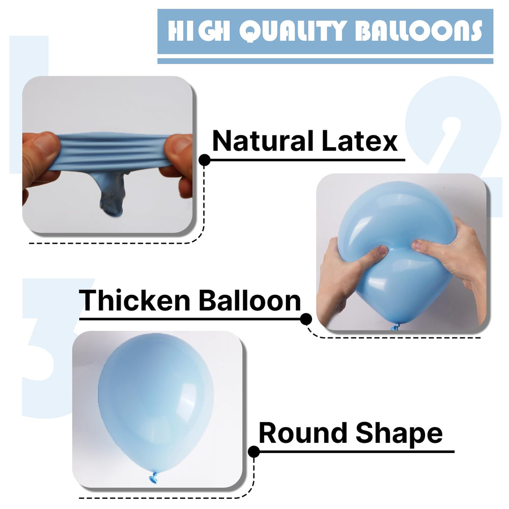 PartyWoo light blue balloons decor idea for birthdays and baby showers.