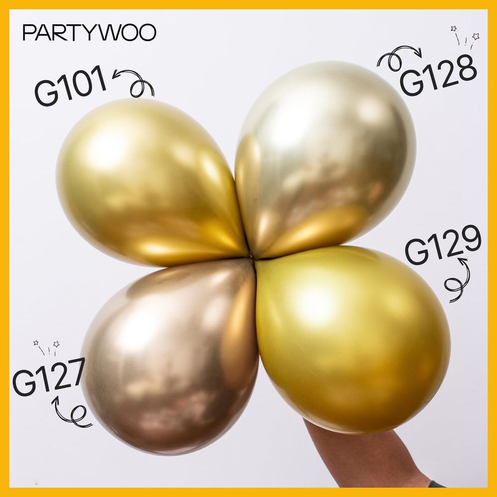 PartyWoo metallic gold balloons baby shower: festive accents for gender reveal celebrations