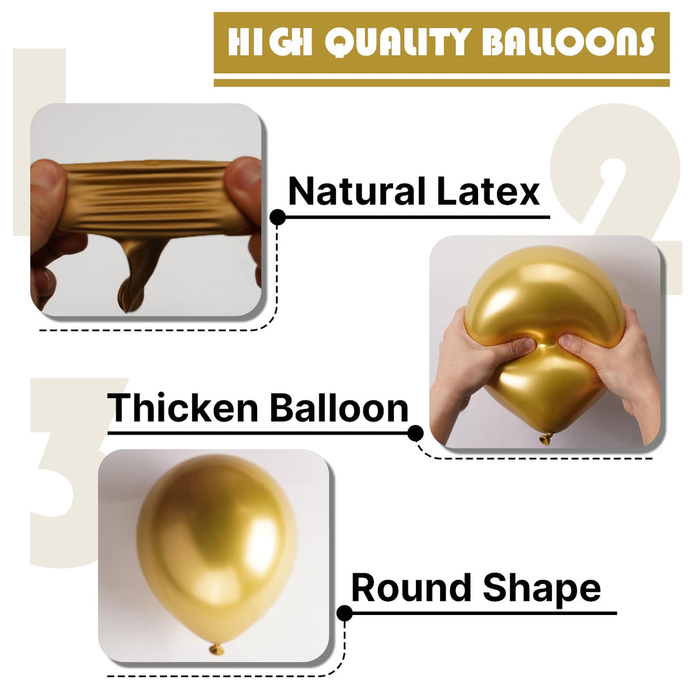 PartyWoo metallic gold balloons graduation: chic shimmer ideal for photo backdrops