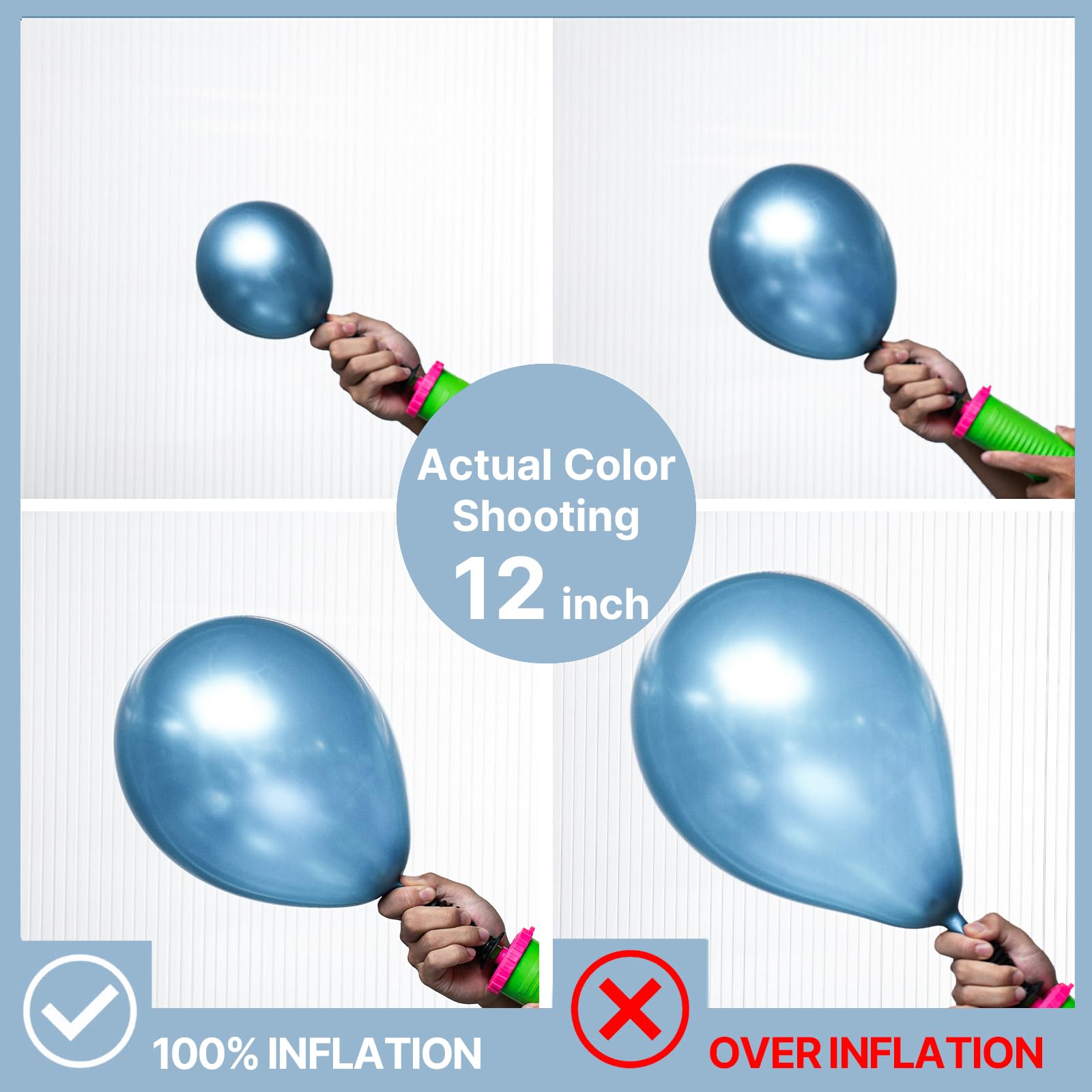 PartyWoo metallic light-blue 10in balloons versatile for layered garlands
