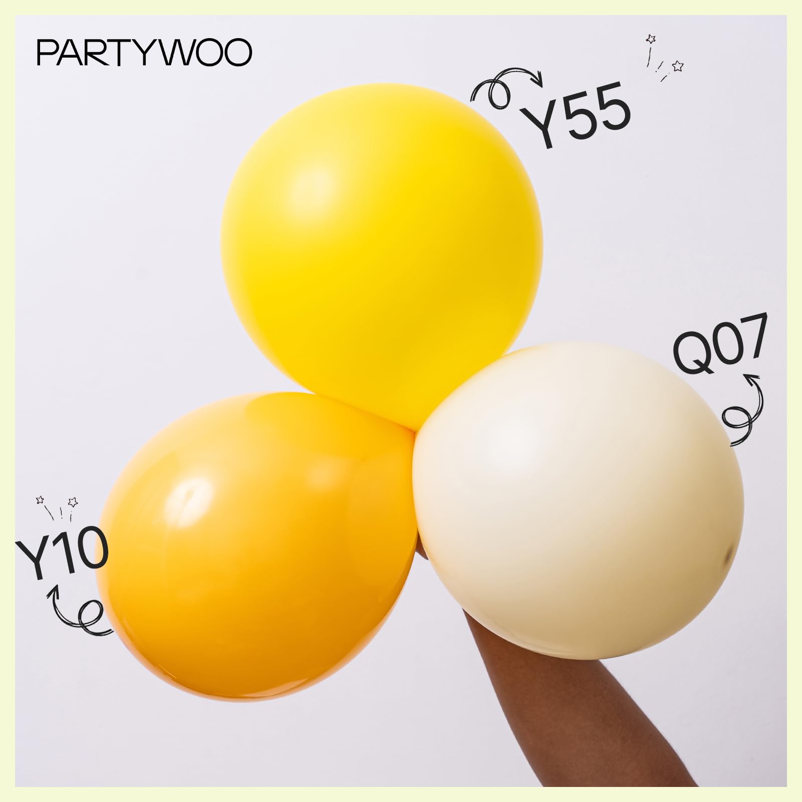 PartyWoo pastel yellow 10-inch balloons ideal for arches.