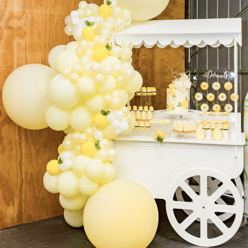 PartyWoo pastel yellow 5-inch balloons for delicate accents.