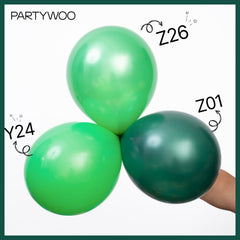 PartyWoo pearl dark green 10 inch balloons perfect for mixed size arrangements.