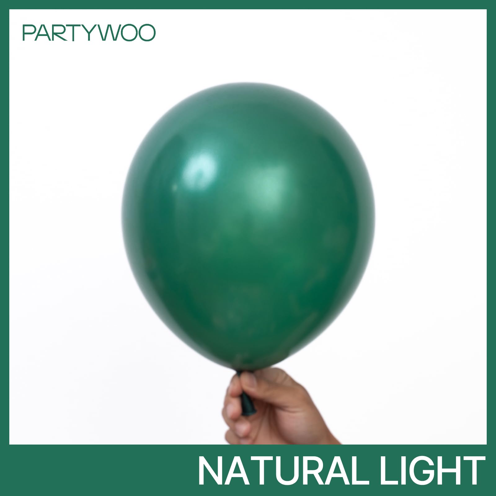 PartyWoo pearl dark green 12 inch balloons ideal for garlands and table displays.