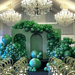 PartyWoo pearl dark green 5 inch balloons ideal for tiny accents and air filled layouts.