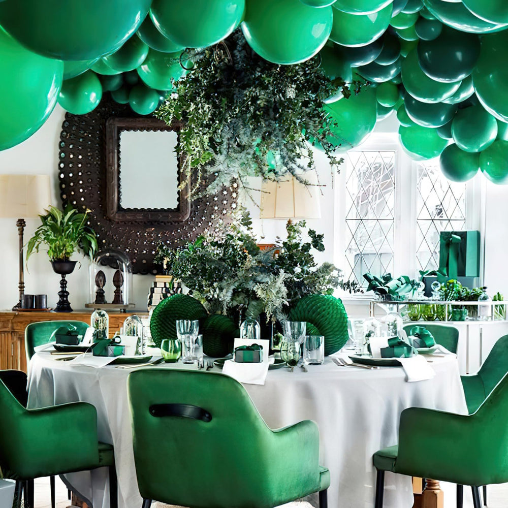PartyWoo pearl dark green party set to unify colors across sizes.