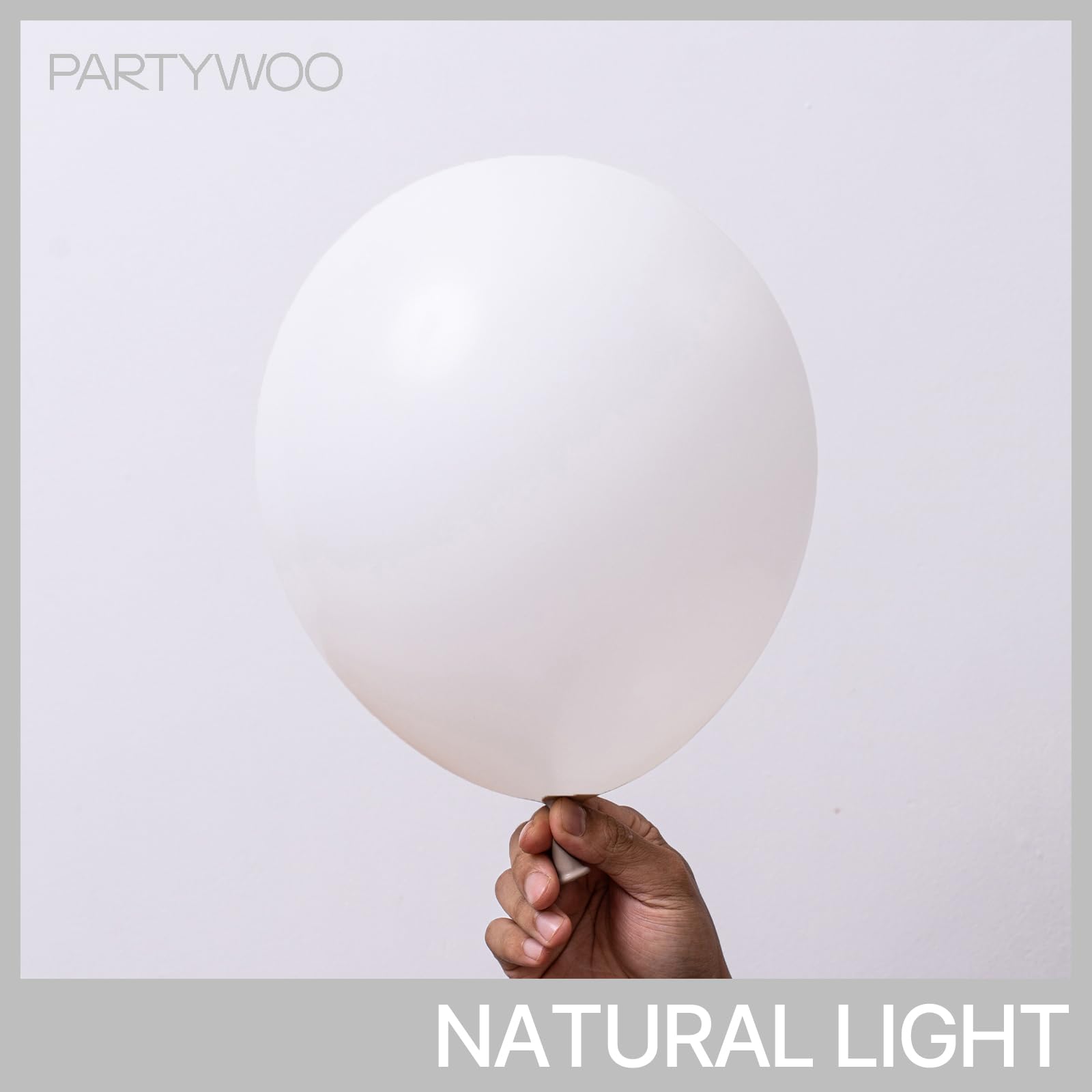PartyWoo 12-inch white balloons provide sturdy accents for arches