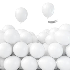 PartyWoo white 5-inch balloons in a 100-pack for wedding arches.