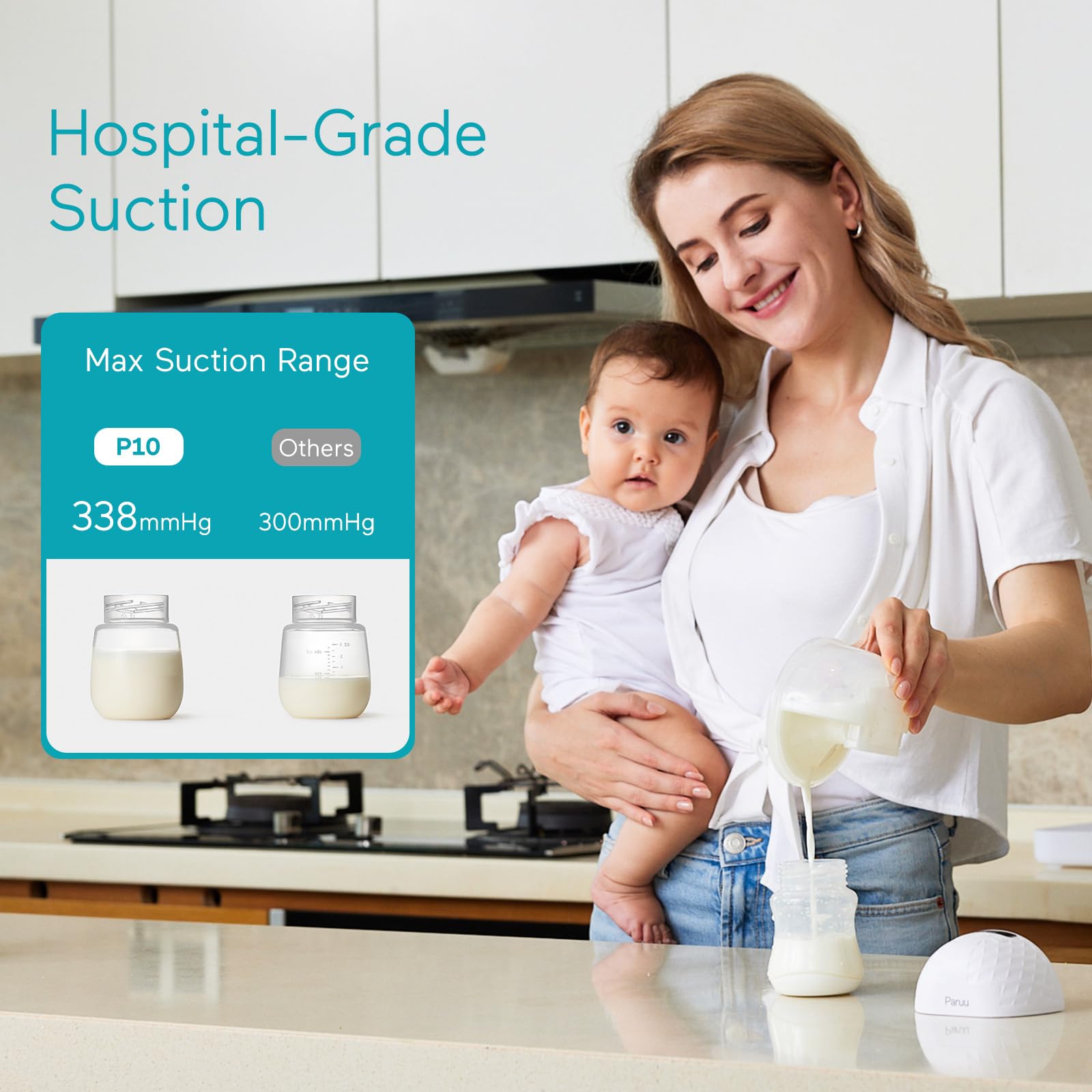 Paruu P10 compact design in use for discreet pumping