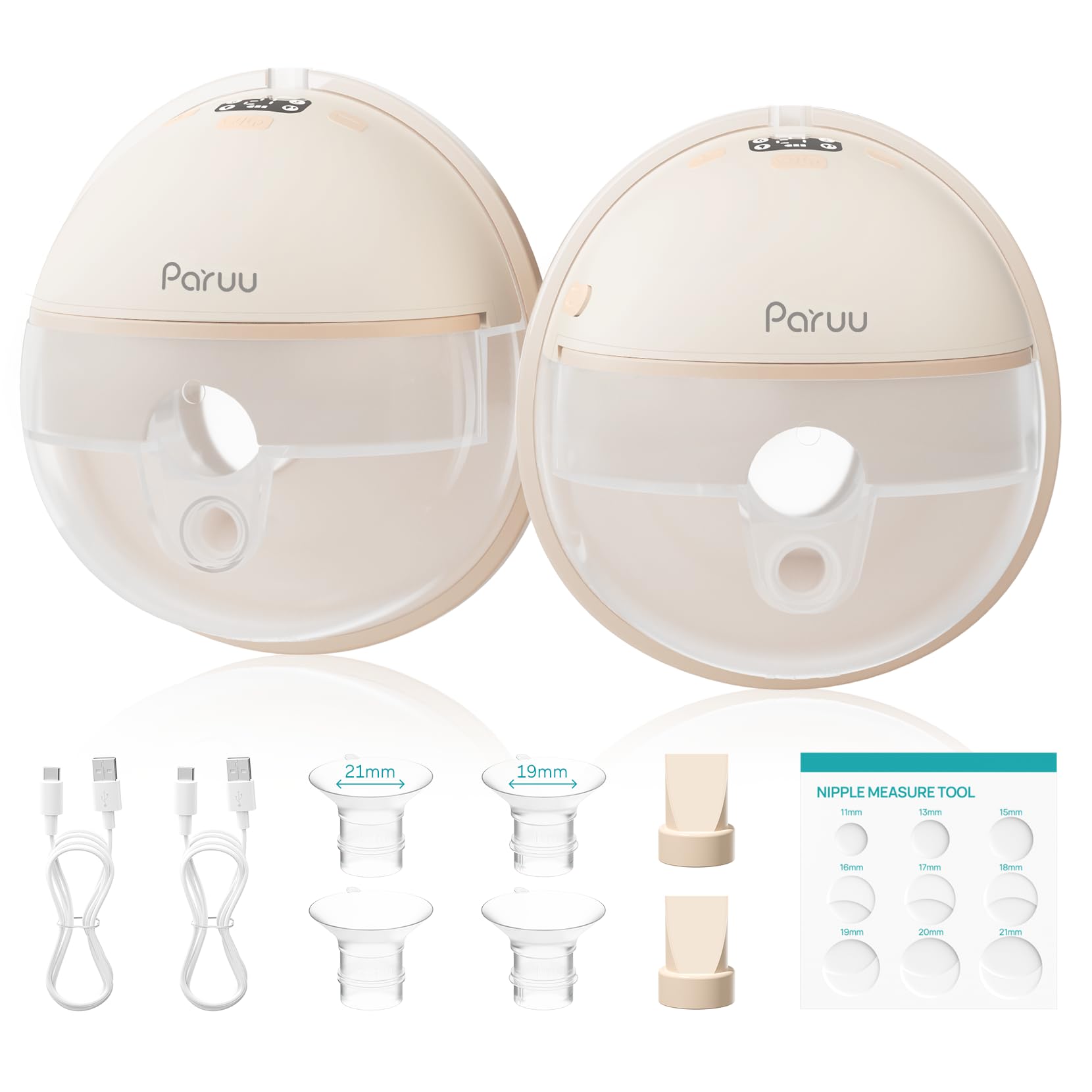 Paruu P16 wearable breast pump worn in a bra for hands-free pumping on the go