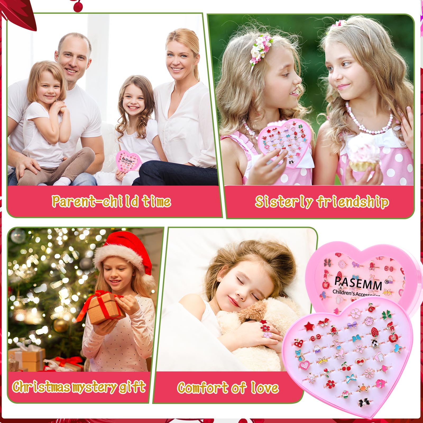 PASEMM nickel-free metal rings ensure skin-friendly pretend play accessories.