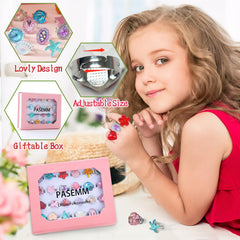 PASEMM unique design rings, no duplicates, vibrant colors for pretend play.