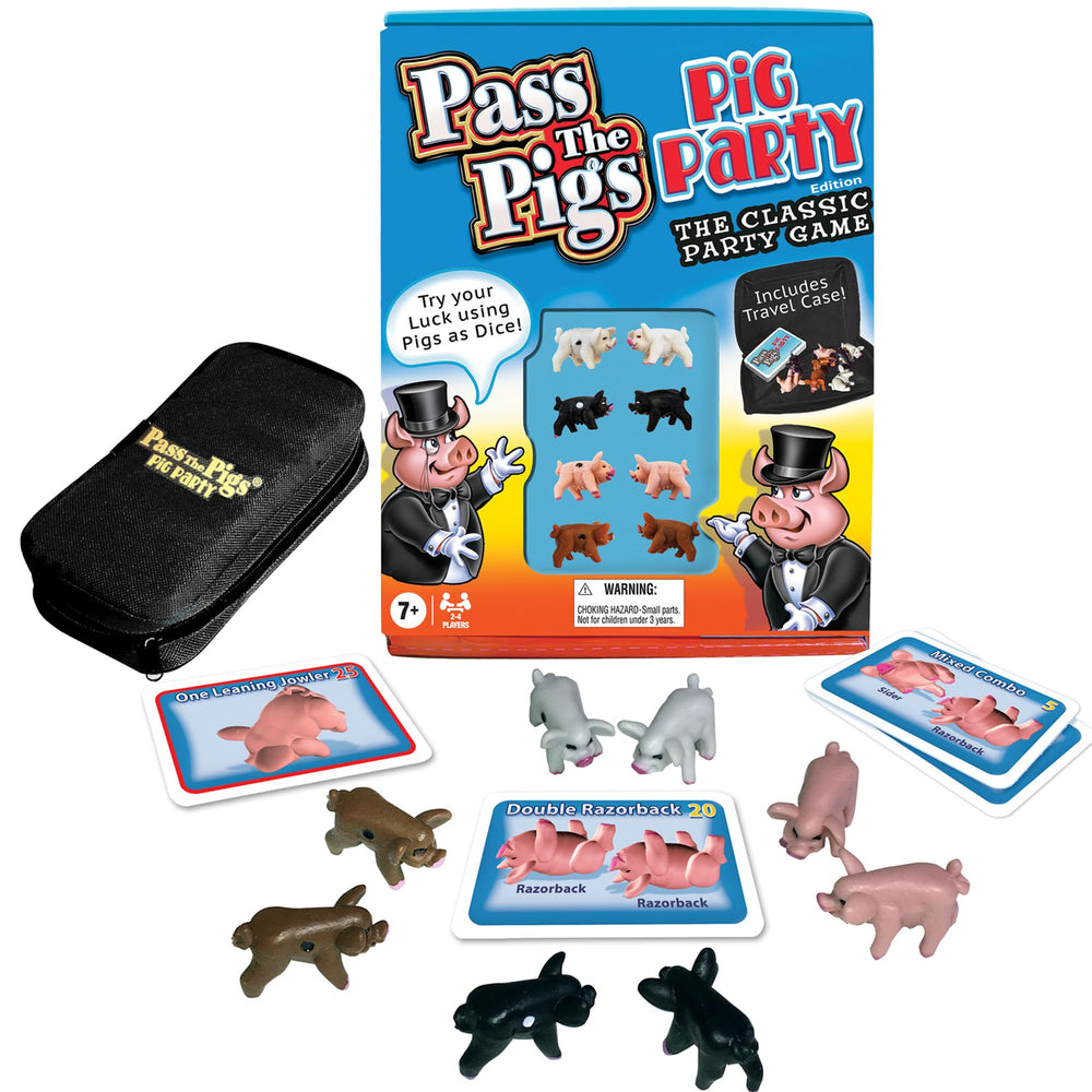 Pass the Pigs Pig Party Edition zip case keeps everything organized