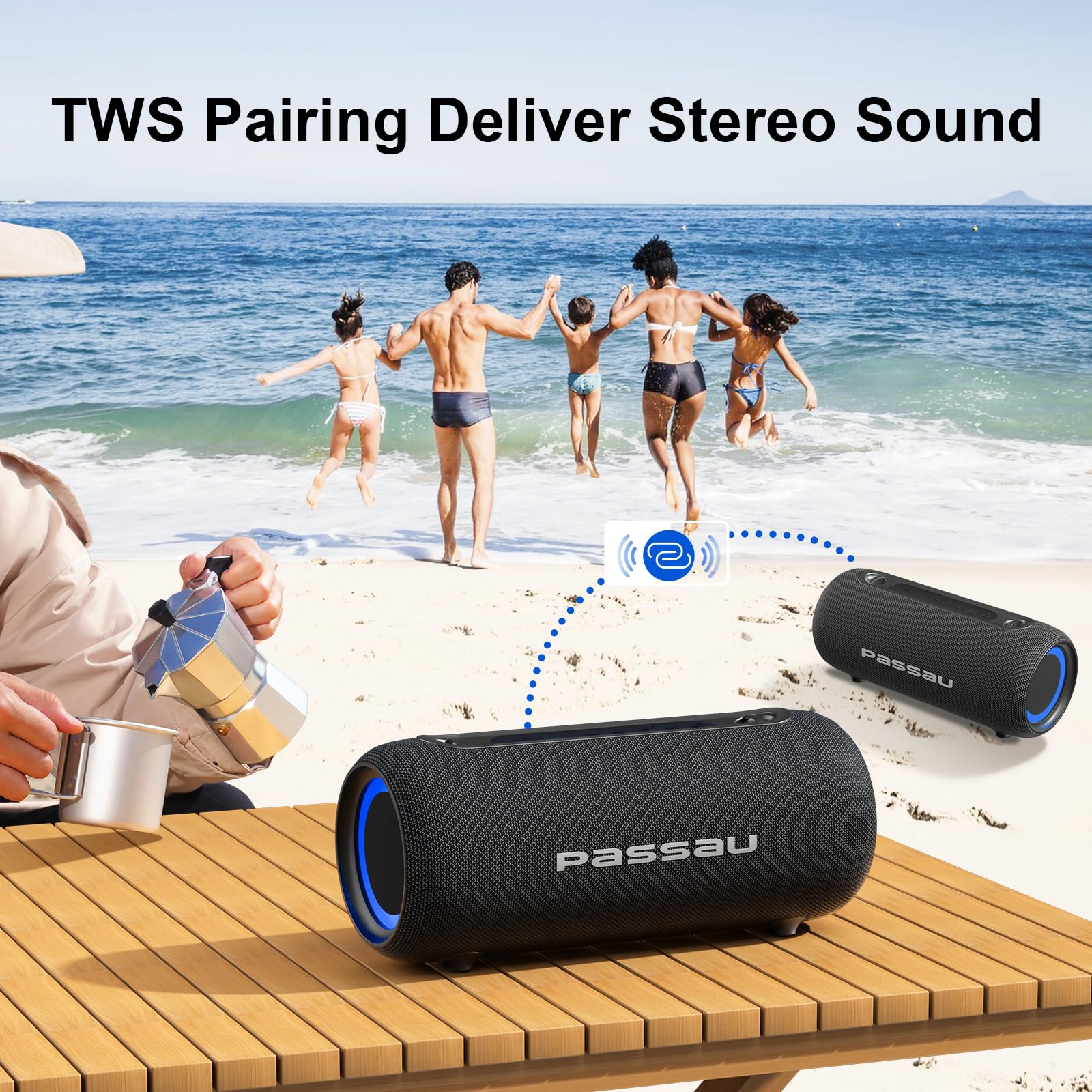 Passau Bluetooth 5.3 chip maintains fast, stable connection.