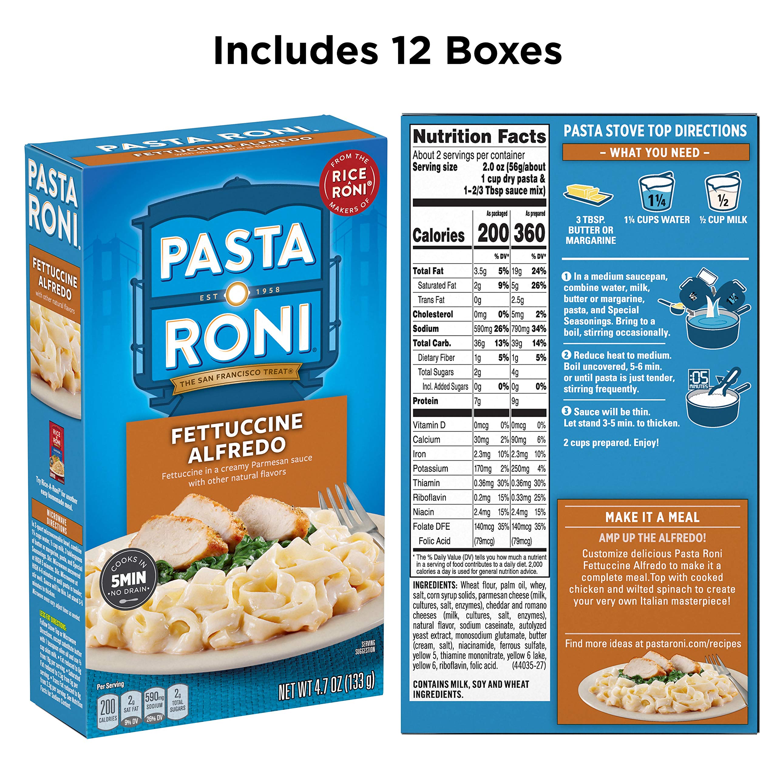 Pasta Roni Garlic Alfredo Fettuccine creamy sauce on a bowl for comfort