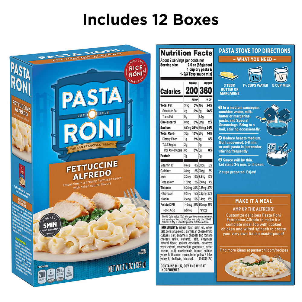 Pasta Roni Garlic Alfredo Fettuccine creamy sauce on a bowl for comfort