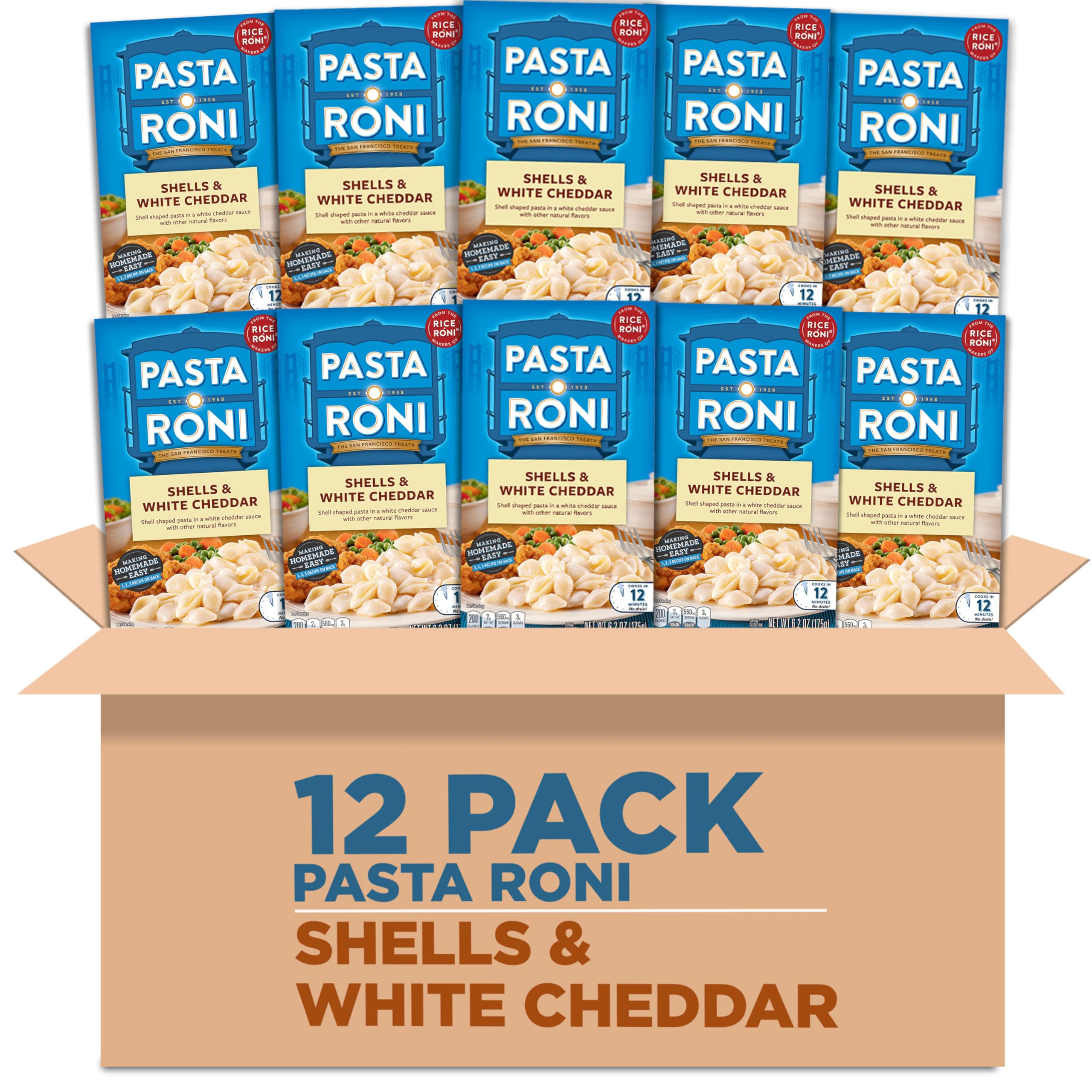Pasta Roni Shells and White Cheddar pack ready to heat for quick family meals