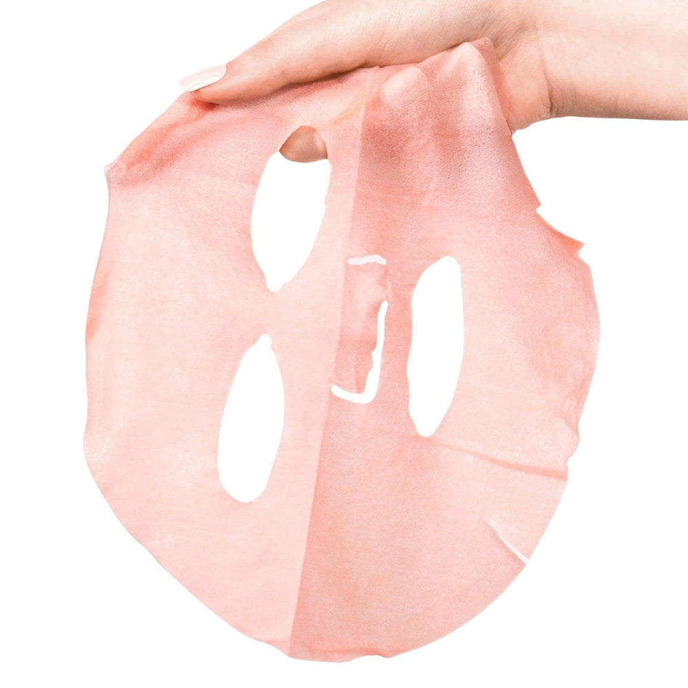 Patchology Serve Chilled Rosé face mask applied for immediate cooling and hydration