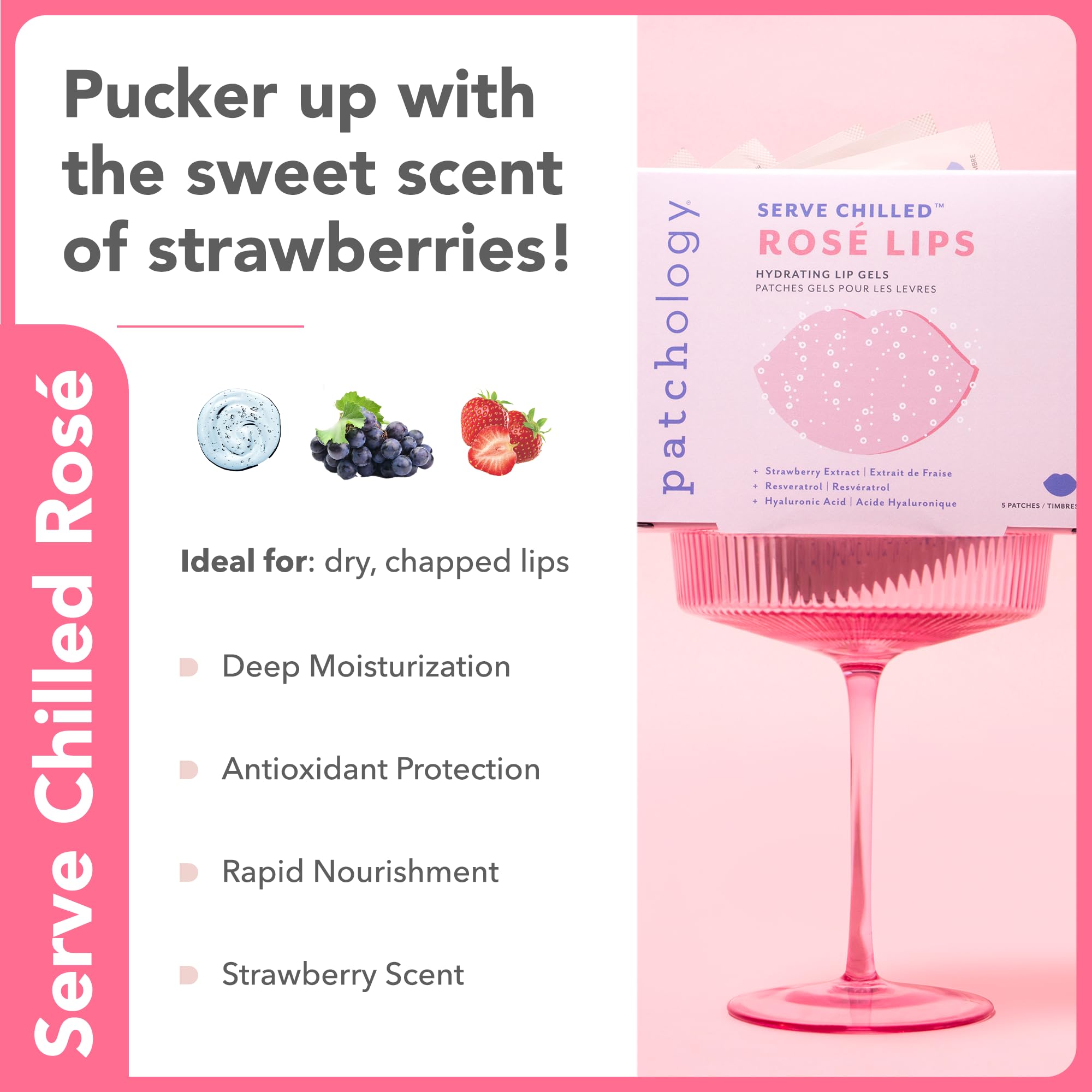 Glossy lips after use; Patchology Rose Lip Mask delivers hydration