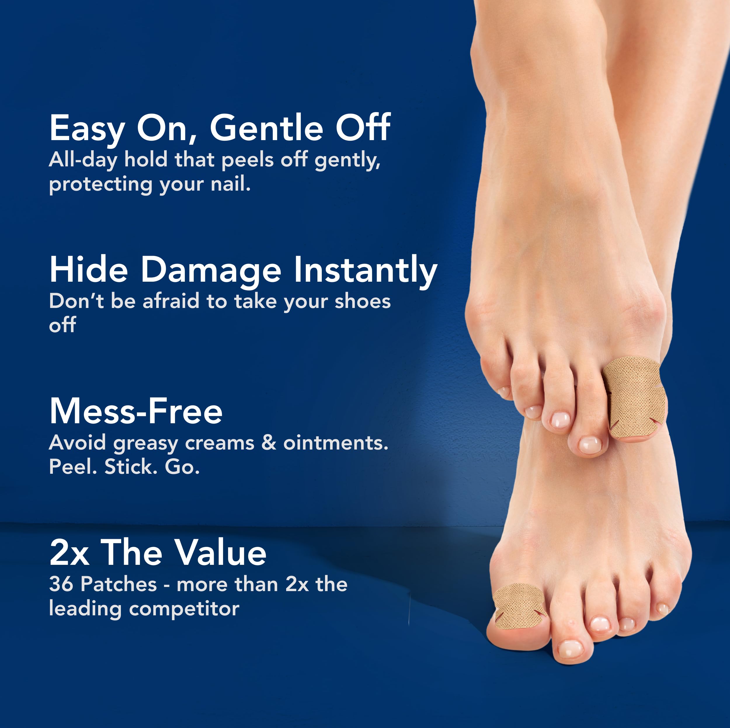 PatchRx Nighttime Renewal patch applied to nail for overnight treatment potential