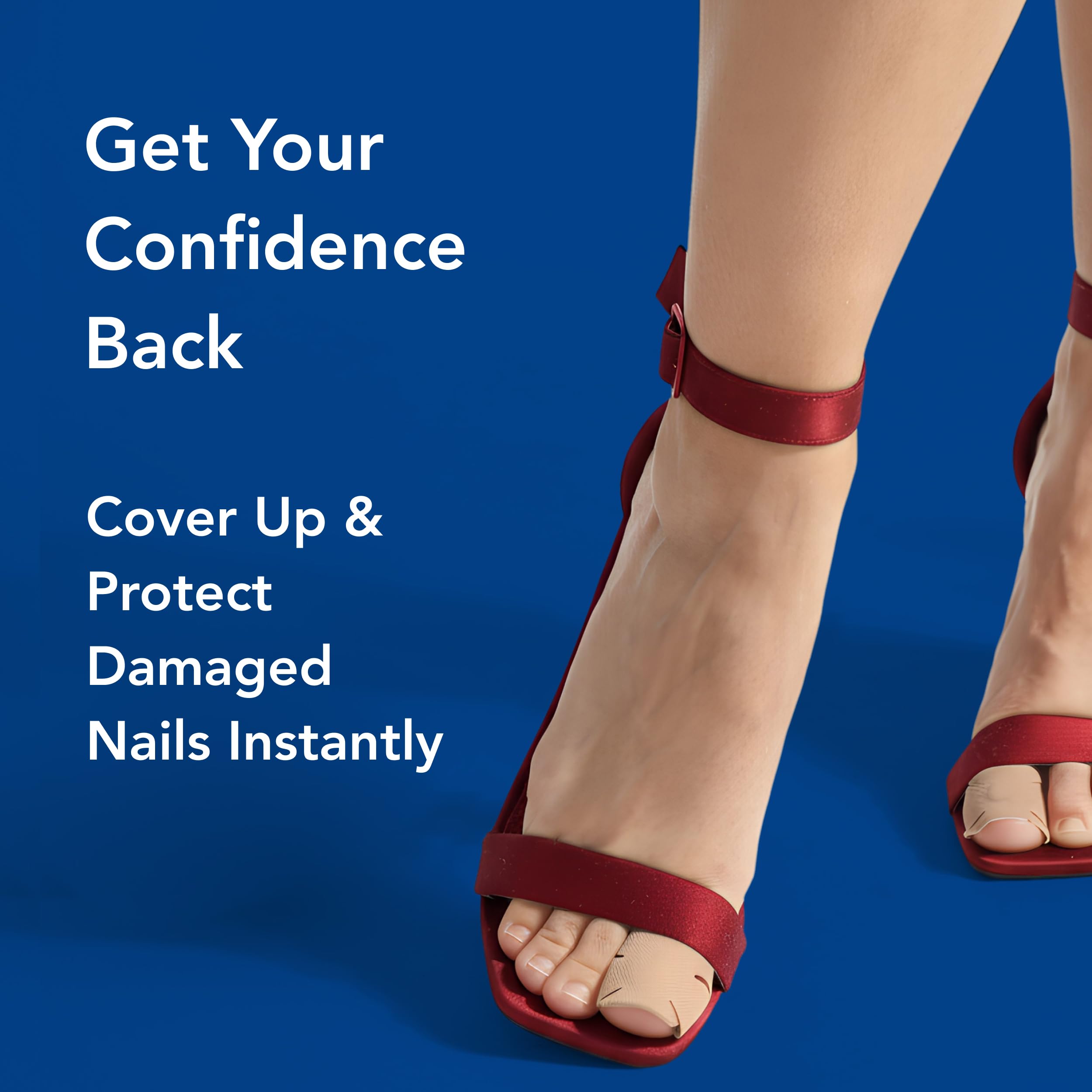 PatchRx Nighttime Renewal patch on toenail showing discreet overnight wear