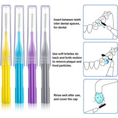Patelai interdental brushes with cap protecting hygiene during travel.
